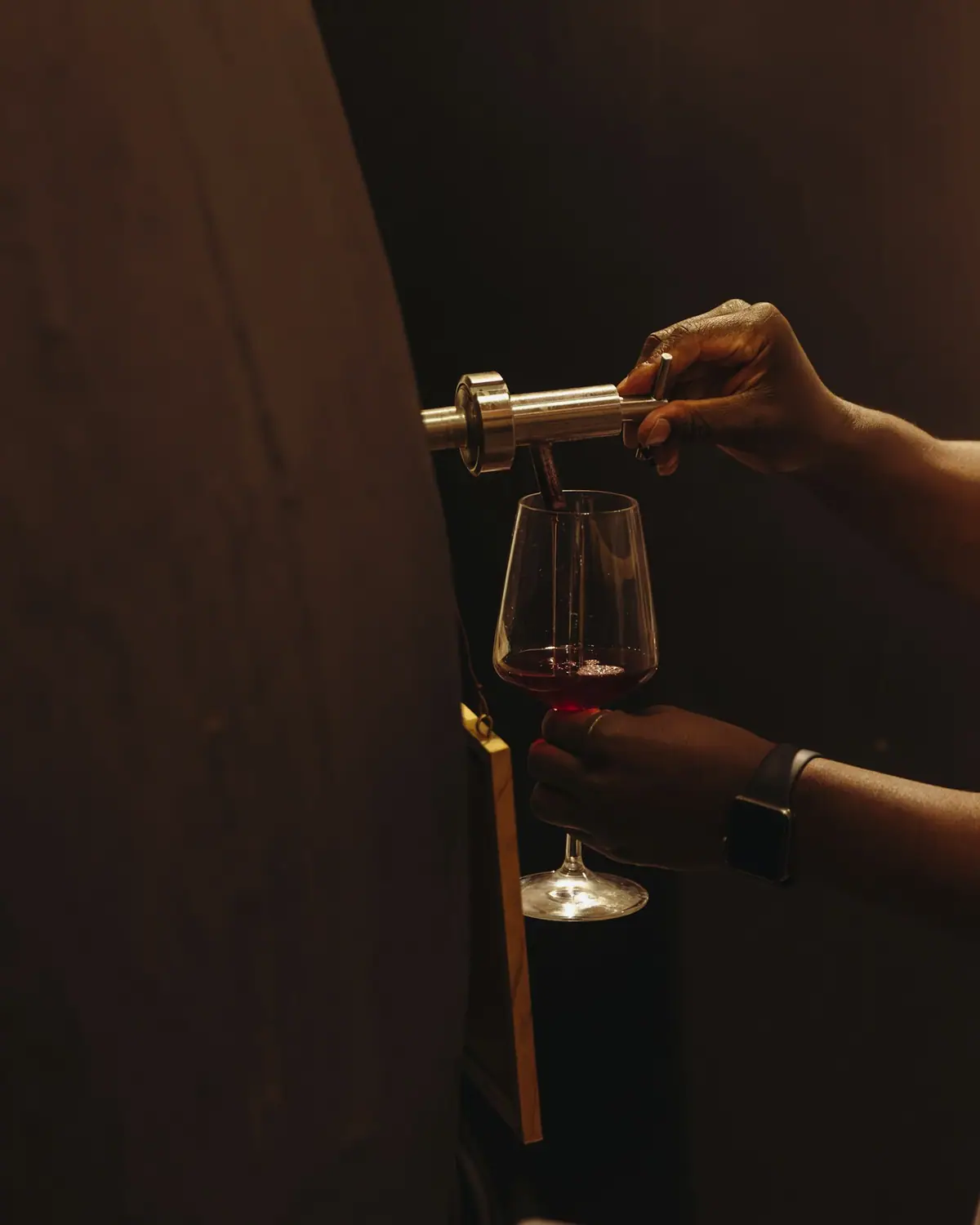 Red wine being poured (placeholder photograph)